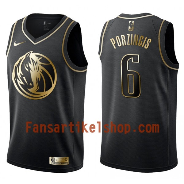 NBA Dallas Mavericks Trikot Kristaps Porzingis 6 Nike Schwarz Golden Edition Swingman - Herren NBA Dallas Mavericks Trikot Kristaps Porzingis 6 Nike Schwarz Golden Edition Swingman - Herren